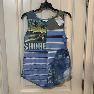 NWT El Mismo Sol Shore up-cycled patchwork tank sz S